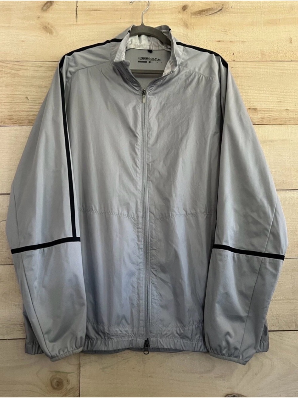 Men's Nike Golf Gray Black Trim Full Zip Lightweight Windbreaker Jacket XL